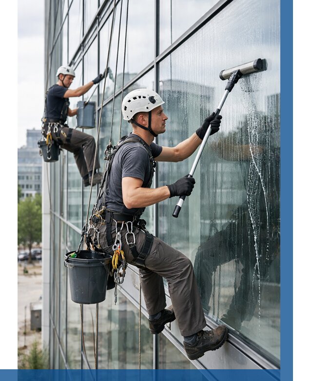 Мойка витражей альпинистами в Армавире от 709 р. под ключ|ВЫСОТНИК-Рмв