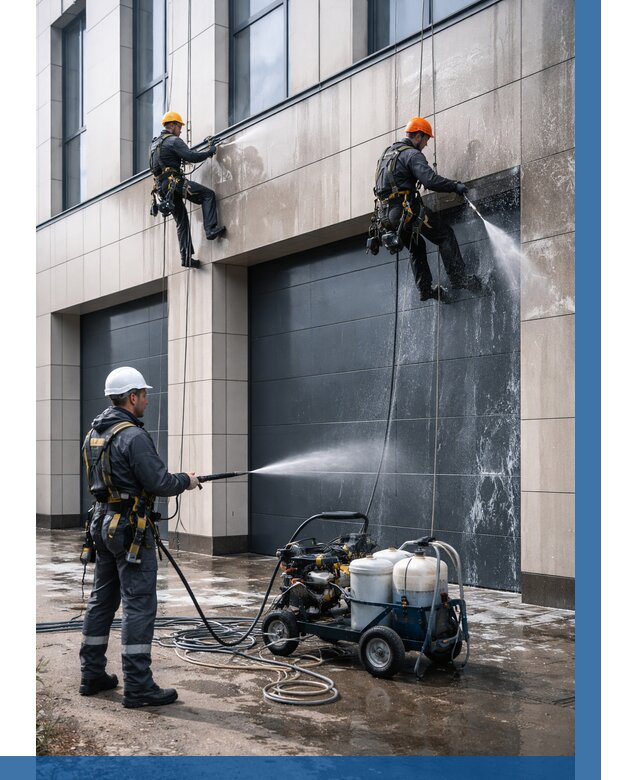 Послестроительная мойка фасада в Армавире от 304 р. | ВЫСОТНИК-Рмв