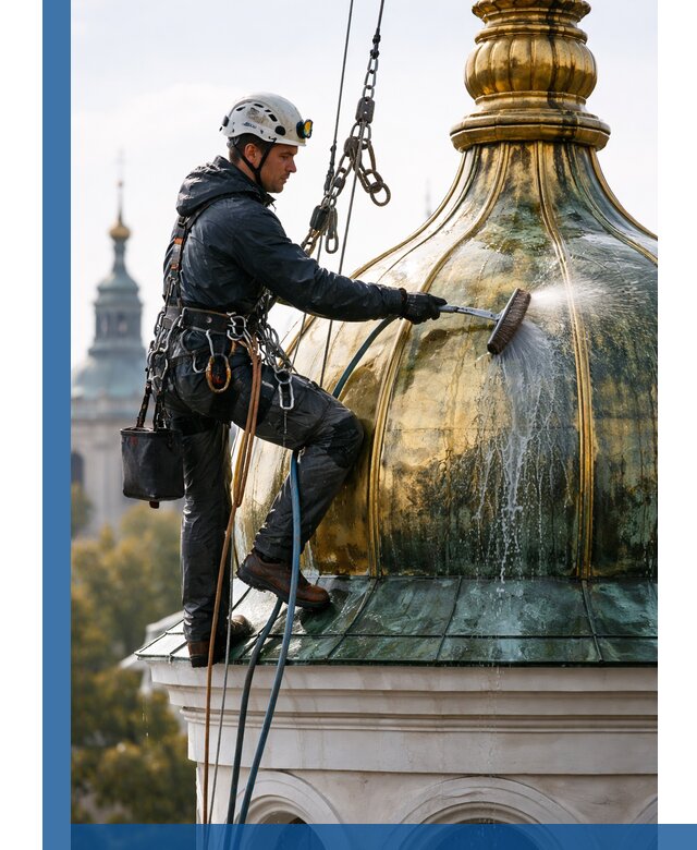 Профессиональная мойка куполов и шпилей высотными альпинистами в Армавире