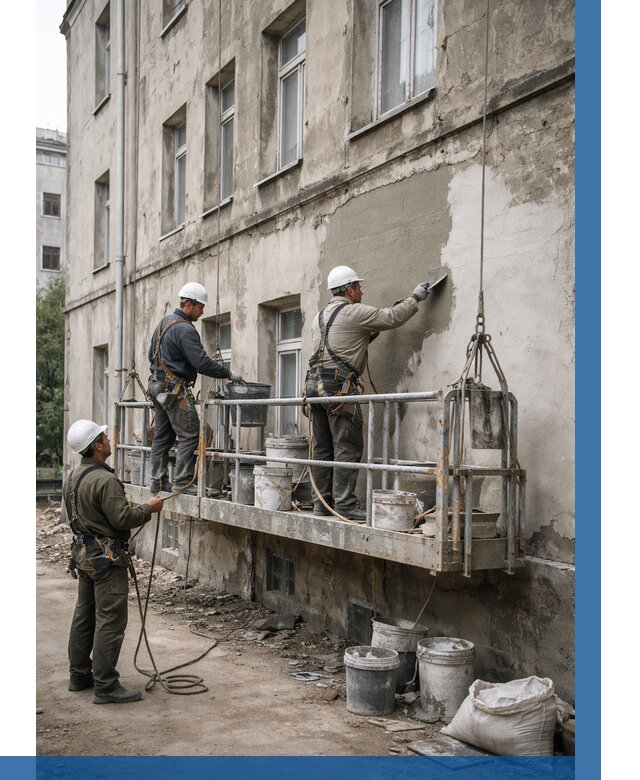 Капитальный ремонт фасада в Армавире от 4255 р. | ВЫСОТНИК-Рмв