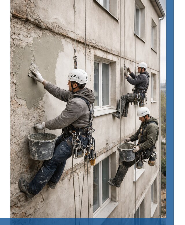 Ремонт штукатурного фасада в Армавире от 760 р. под ключ | ВЫСОТНИК-Рмв