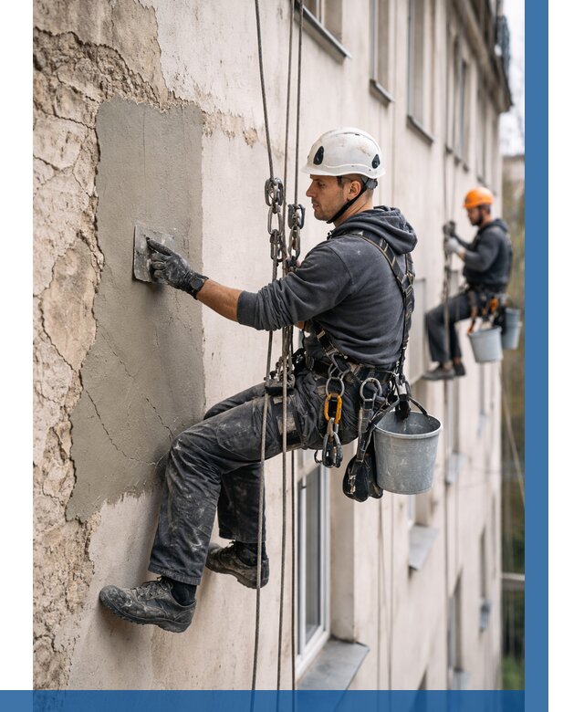 Восстановление штукатурки фасада в Армавире от 1216 р. | ВЫСОТНИК-Рмв