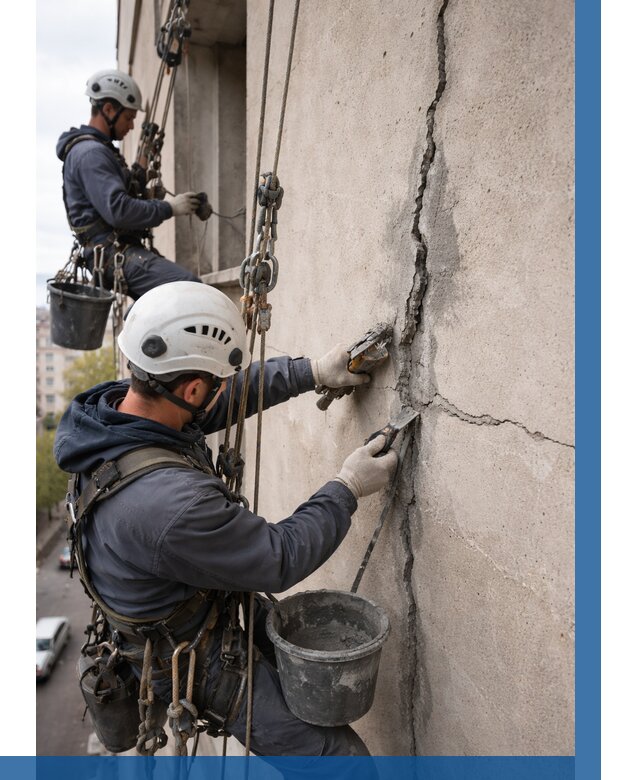 Заделка трещин на фасаде в Армавире от 912 р. | ВЫСОТНИК-Рмв