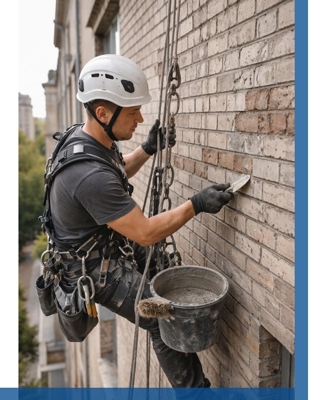 Ремонт кирпичной кладки фасада в Армавире от 1824 р. | ВЫСОТНИК-Рмв