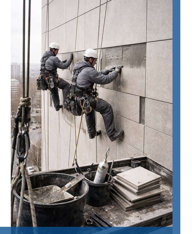 Ремонт фасада из керамогранита в Армавире от 2533 р. | ВЫСОТНИК-Рмв