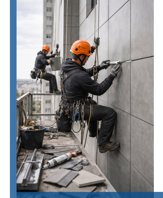 Профессиональный ремонт фасада из керамогранита в Армавире