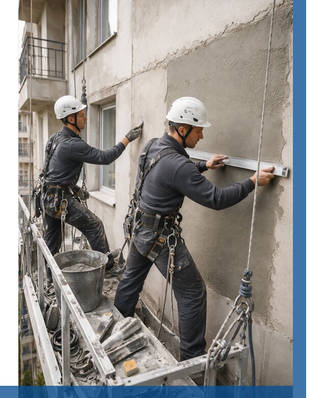 Штукатурка фасада на высоте в Армавире от 912 р. | ВЫСОТНИК-Рмв