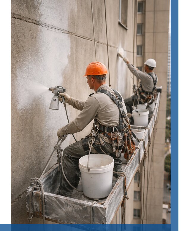 Грунтовка фасада на высоте в Армавире от 122 р. | ВЫСОТНИК-Рмв