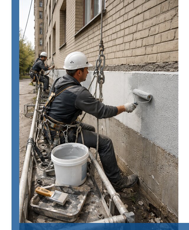 Окраска цоколя здания в Армавире профессионально и надежно