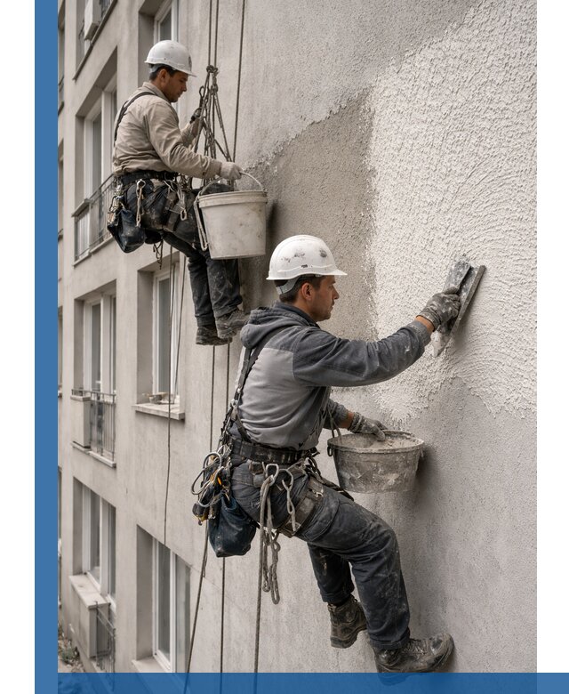 Нанесение декоративной штукатурки короед на фасад в Армавире