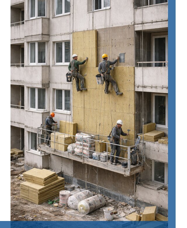 Утепление фасада минватой в Армавире от 1520 р. | ВЫСОТНИК-Рмв