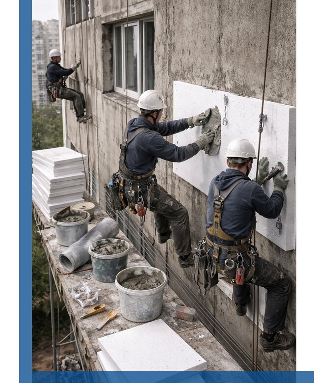 Утепление фасада пенополистиролом в Армавире под ключ