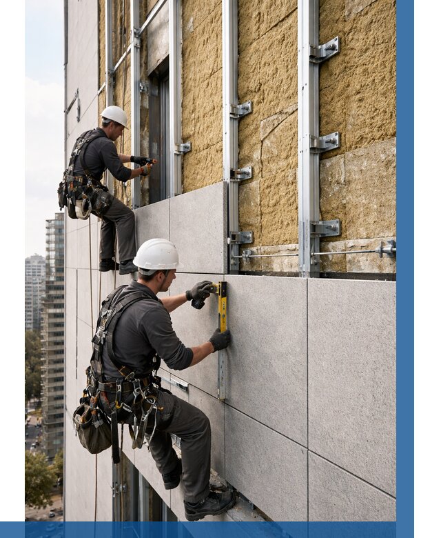 Монтаж вентилируемого фасада в Армавире от 3546 р. | ВЫСОТНИК-Рмв