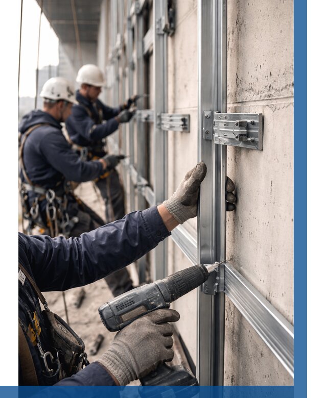 Монтаж подсистемы вентфасада в Армавире от 861 р. | ВЫСОТНИК-Рмв