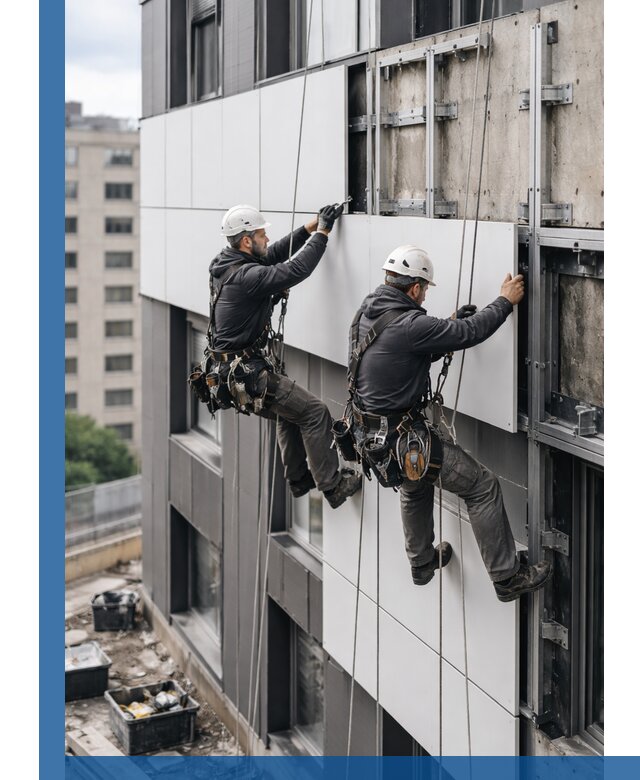 Монтаж композитных панелей фасада в Армавире под ключ