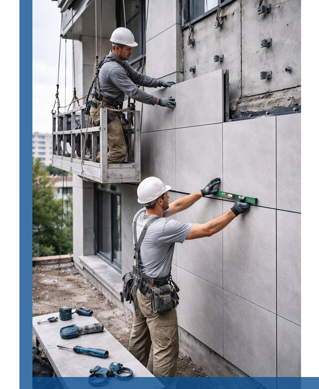 Монтаж керамогранита на фасад в Армавире под ключ с гарантией качества