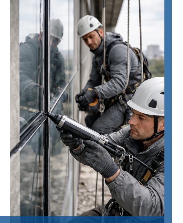 Герметизация витражных швов в Армавире от 659 р. | ВЫСОТНИК-Рмв