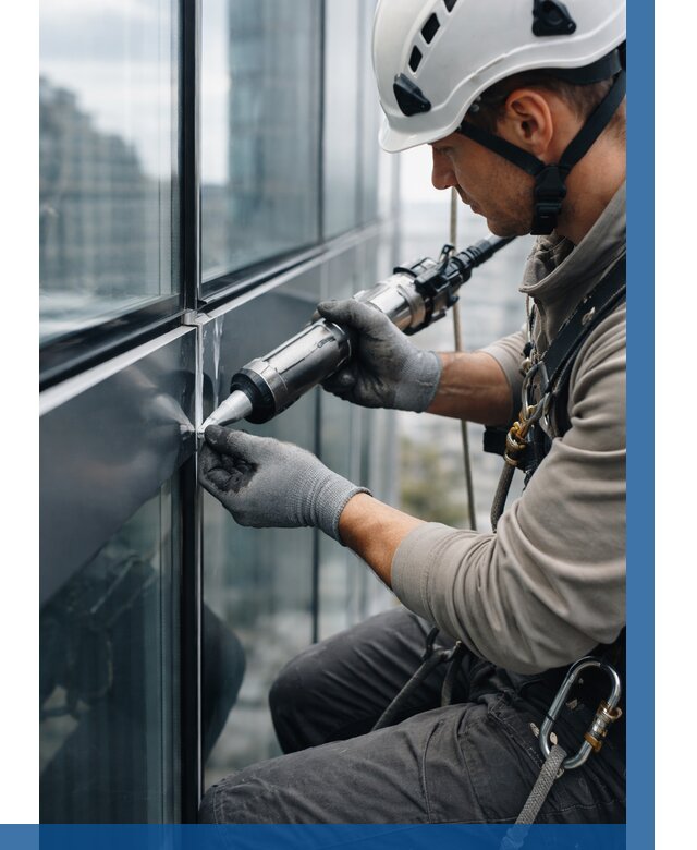 Герметизация стыков витража в Армавире от 1216 р. | ВЫСОТНИК-Рмв