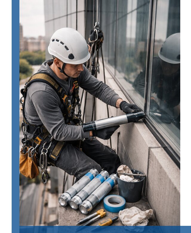 Герметизация стыков витража в Армавире для герметичных фасадов