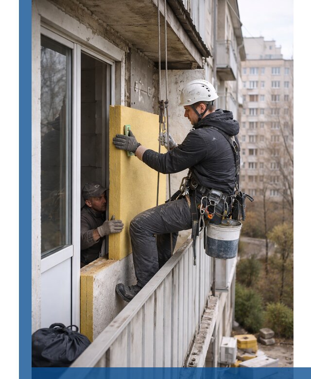 Профессиональное утепление балкона снаружи в Армавире под ключ