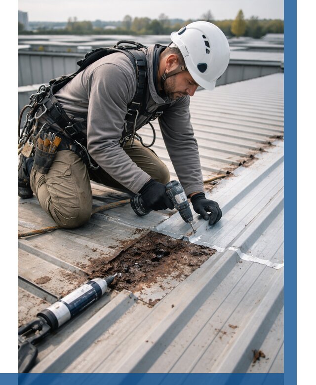 Ремонт профнастила на кровле в Армавире от 709 р. | ВЫСОТНИК-Рмв