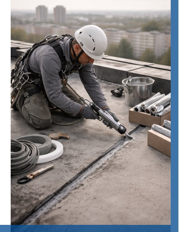 Герметизация швов кровли в Армавире от 456 р./м2 | ВЫСОТНИК-Рмв