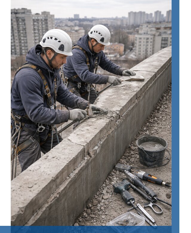 Ремонт парапета на кровле в Армавире от 1520 р. | ВЫСОТНИК-Рмв