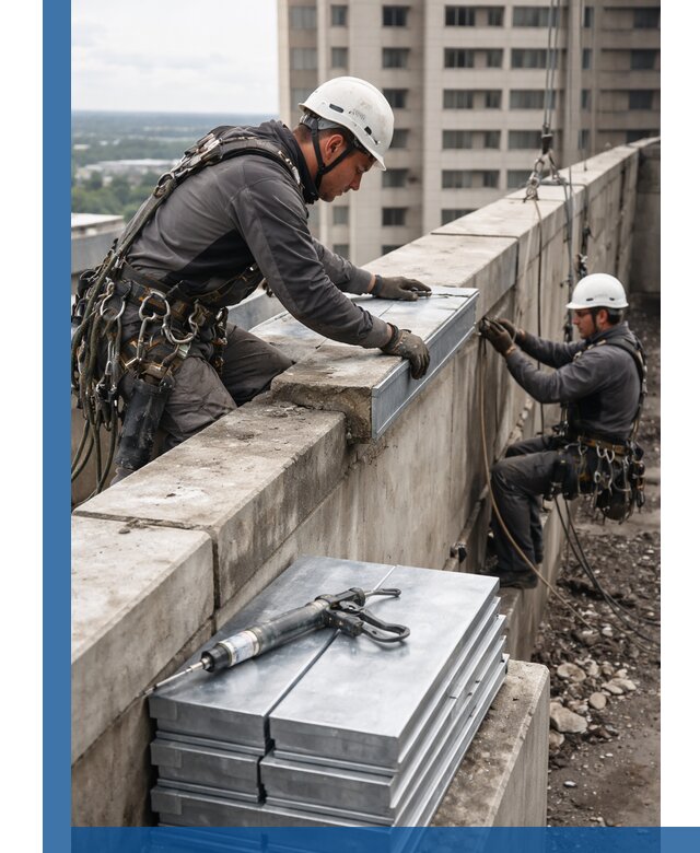 Замена парапетных крышек и установка новых в Армавире