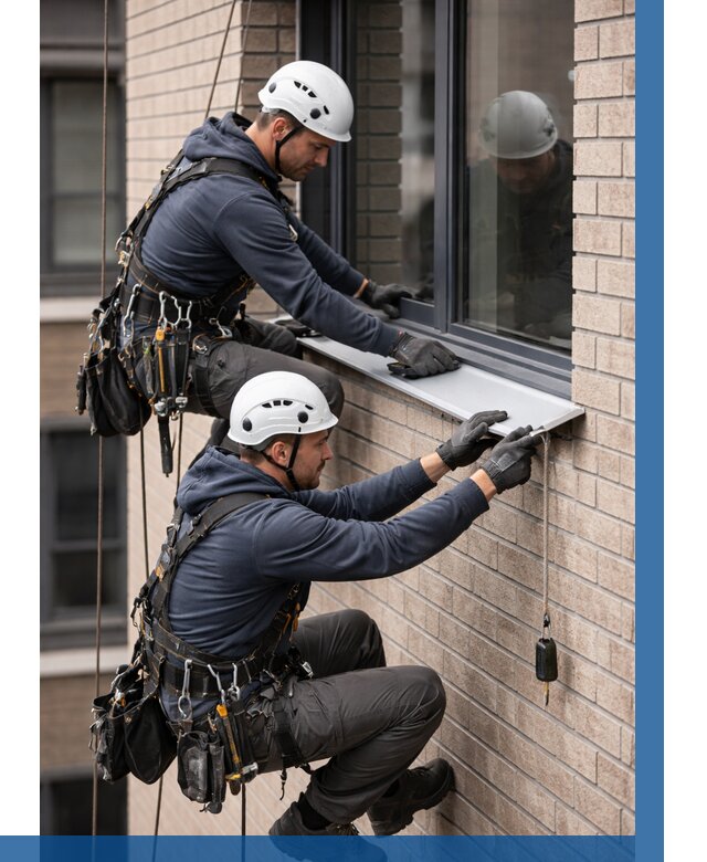 Монтаж оконных отливов под ключ в Армавире от 3546 р. | ВЫСОТНИК-Рмв