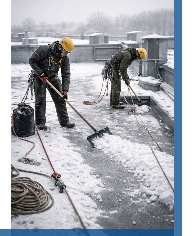 Очистка крыши от снега в Армавире от 7598 р. | ВЫСОТНИК-Рмв