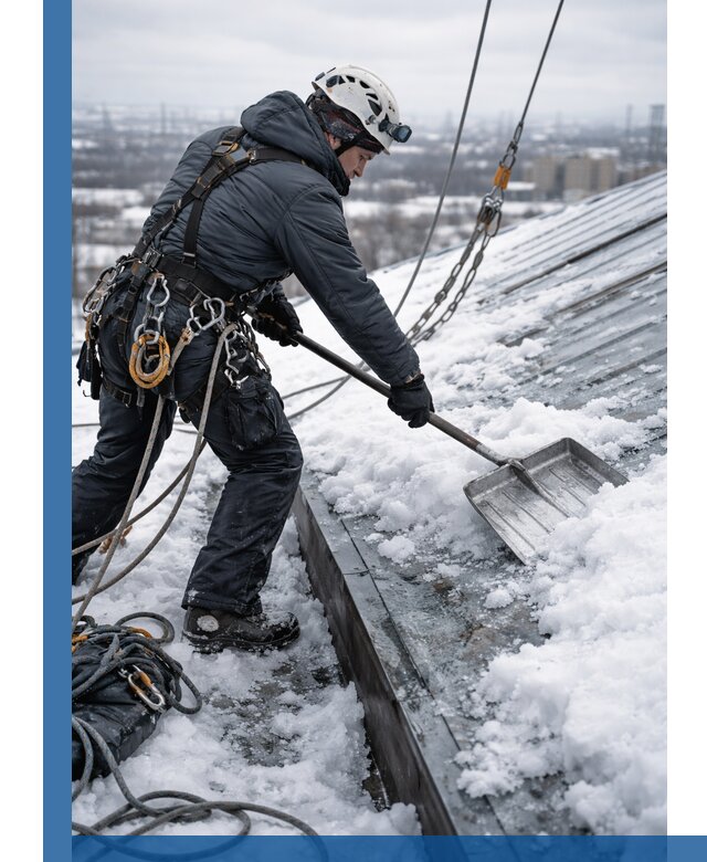 Профессиональная очистка кровли от снега и наледи в Армавире