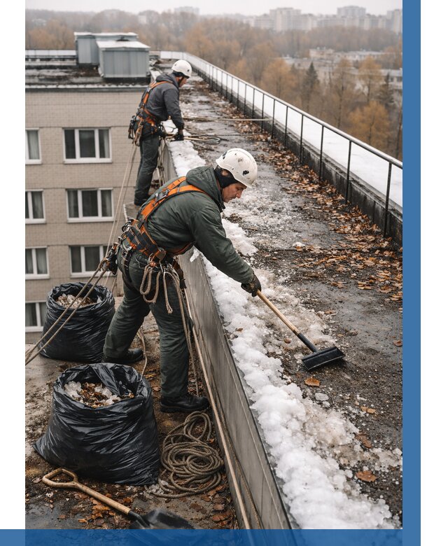 Очистка кровли по периметру в Армавире от 557 р. | ВЫСОТНИК-Рмв