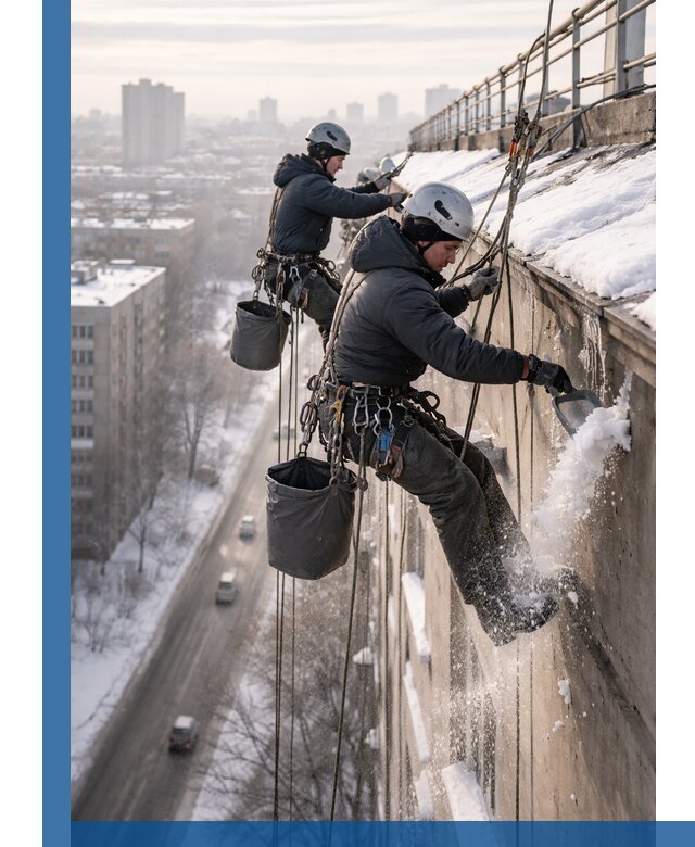 Очистка карнизов от снега в Армавире профессионально и безопасно