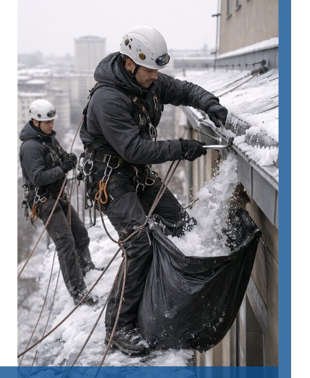 Аварийная очистка крыши в Армавире под ключ от 304 р. | ВЫСОТНИК-Рмв