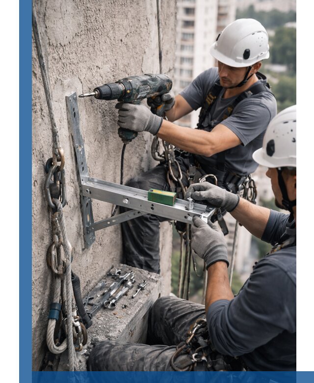 Установка кронштейнов кондиционера и крепежа в Армавире