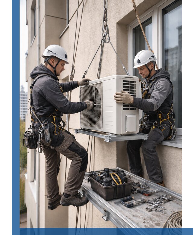 Перенос внешнего блока кондиционера в Армавире с монтажом и крепежом