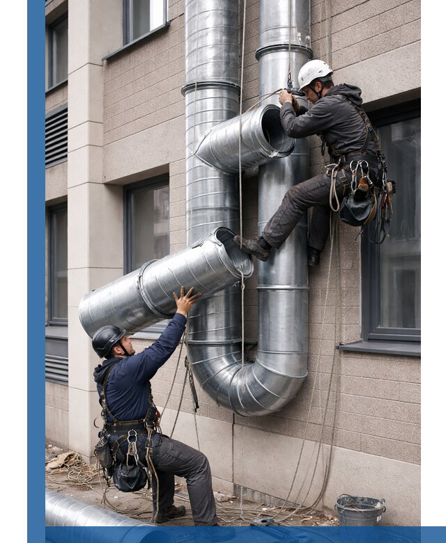 Монтаж фасадных воздуховодов в Армавире с герметизацией и крепежом