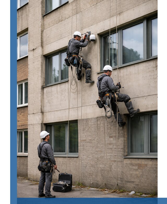 Монтаж фасадных камер видеонаблюдения в Армавире под ключ