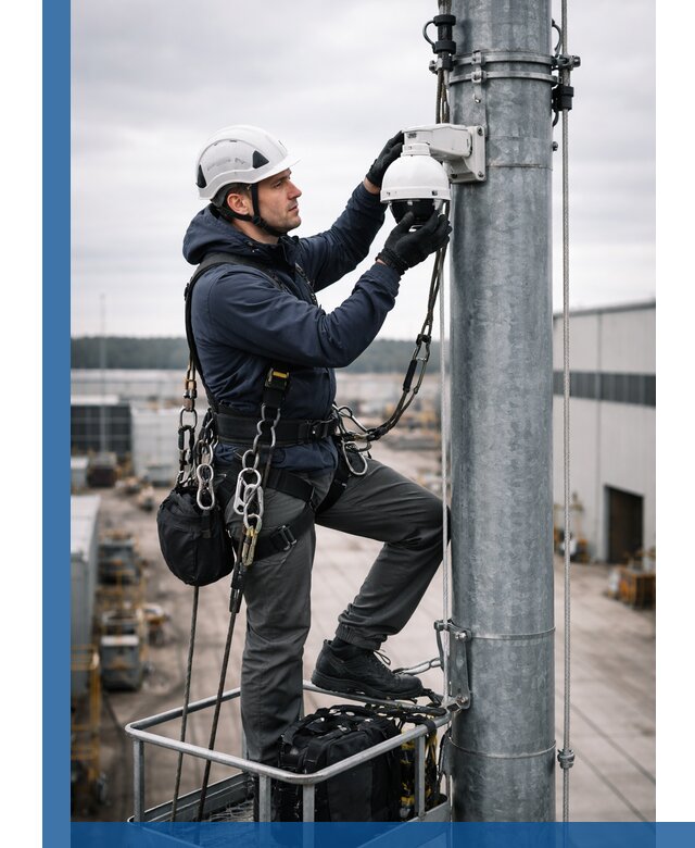 Профессиональная установка видеокамер на мачте в Армавире