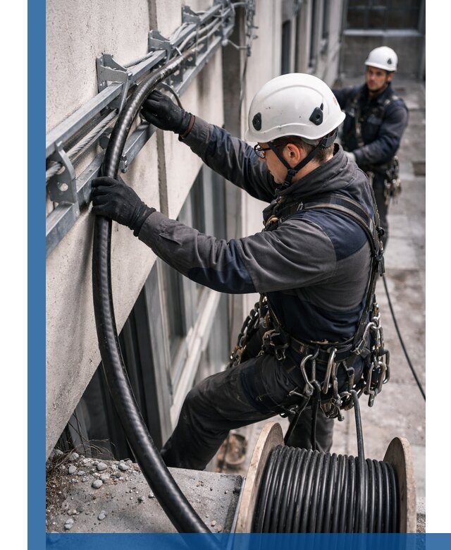 Протяжка кабеля питания на высоте в Армавире с гарантией безопасности и качества