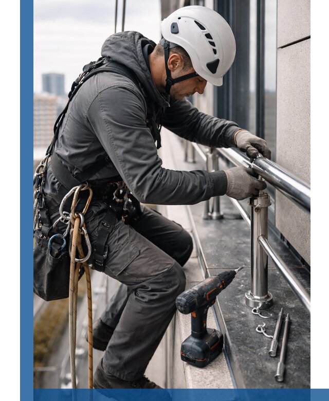 Монтаж ограждений на высоте в Армавире для зданий и конструкций