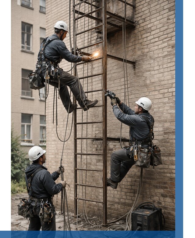 Ремонт пожарной лестницы в Армавире от 7598 р. | ВЫСОТНИК-Рмв