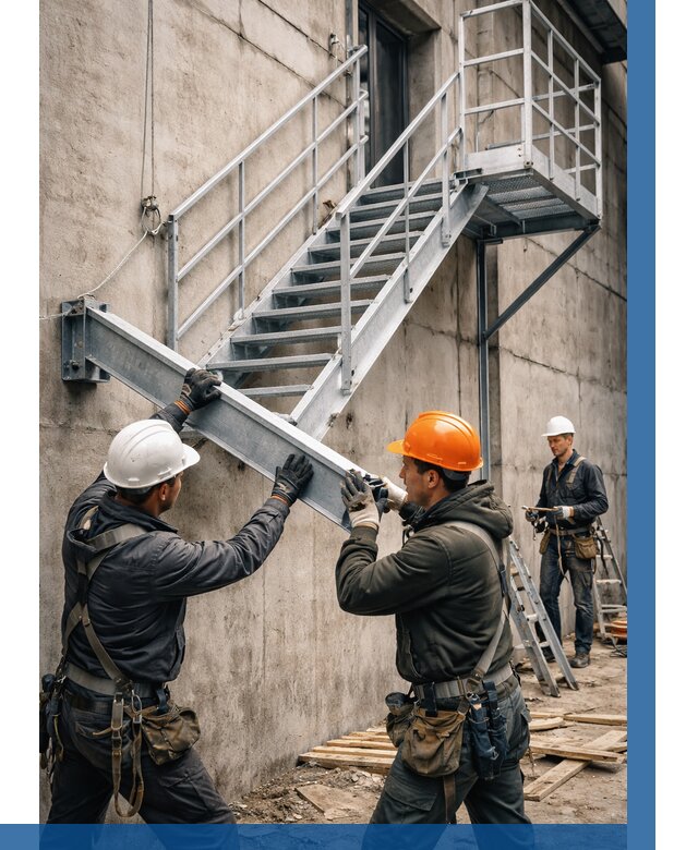 Монтаж металлических лестниц в Армавире от 15197 р. | ВЫСОТНИК-Рмв