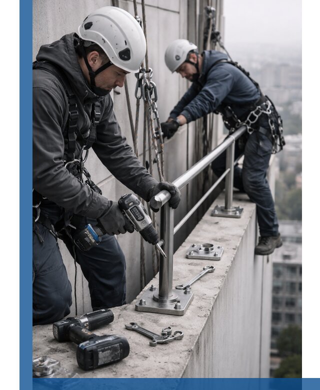 Монтаж перил на высоте в Армавире для жилых и промобъектов