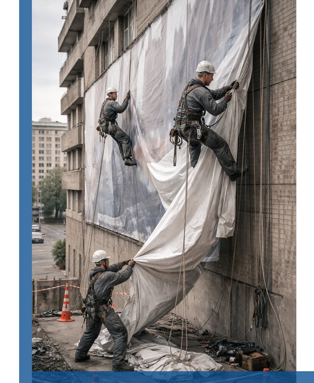 Демонтаж баннеров с фасада в Армавире оперативно и безопасно