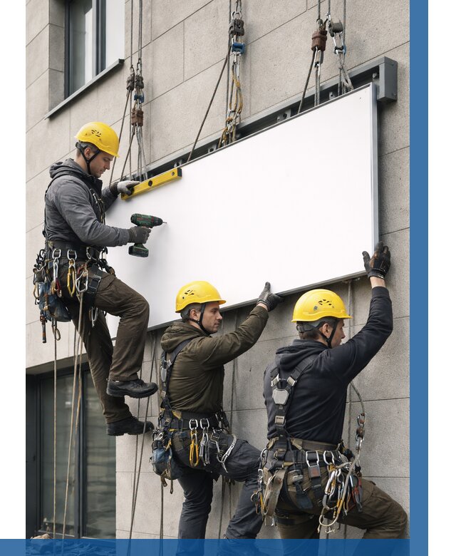 Монтаж рекламной вывески в Армавире от 8105 р. | ВЫСОТНИК-Рмв