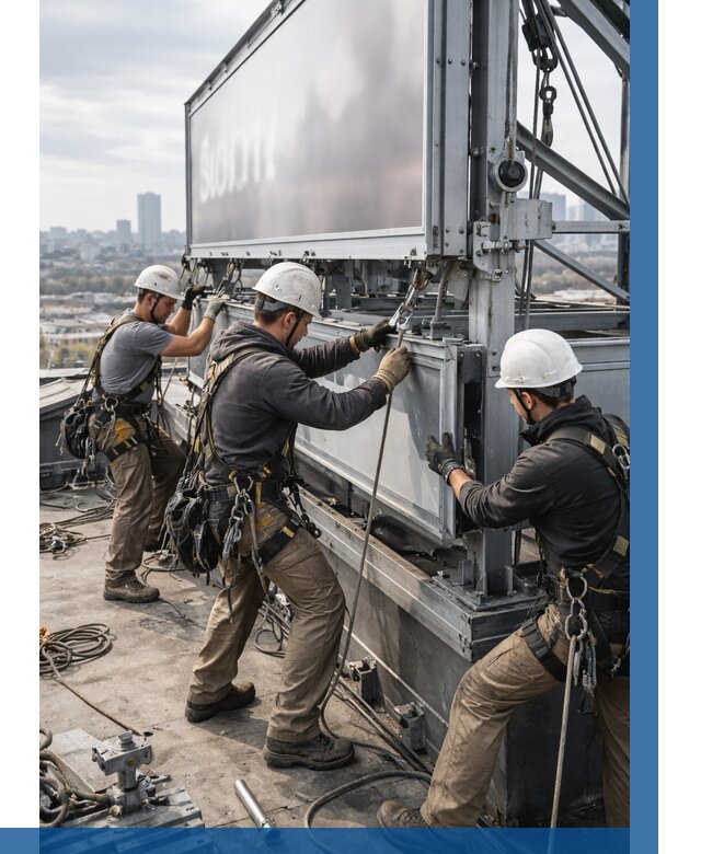 Монтаж крышной рекламной конструкции в Армавире от 60786 р.|ВЫСОТНИК-Рмв