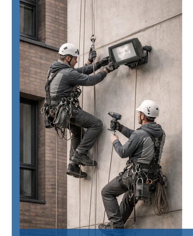 Профессиональный монтаж фасадных прожекторов в Армавире под ключ