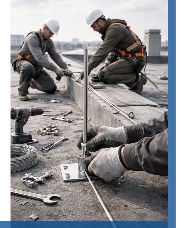 Монтаж молниезащиты на кровле в Армавире цена от 25328 р. | ВЫСОТНИК-Рмв