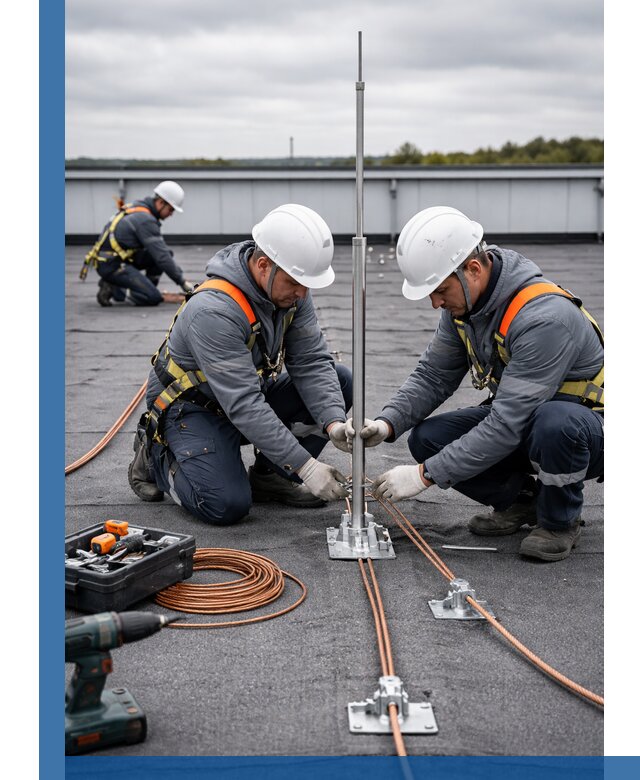 Монтаж молниезащиты на кровле в Армавире под ключ с гарантией